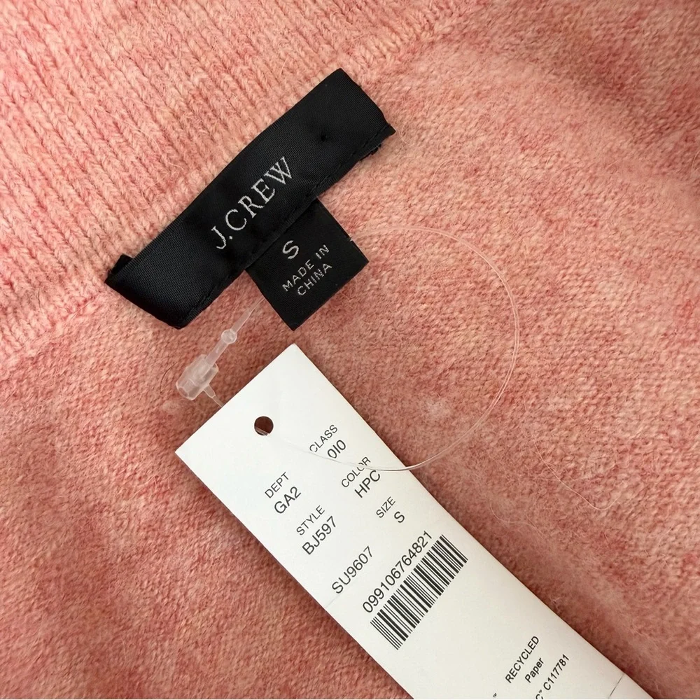 J. Crew Collared V-Neck Sweater in Supersoft Yarn Coral Pink Size Small NWT